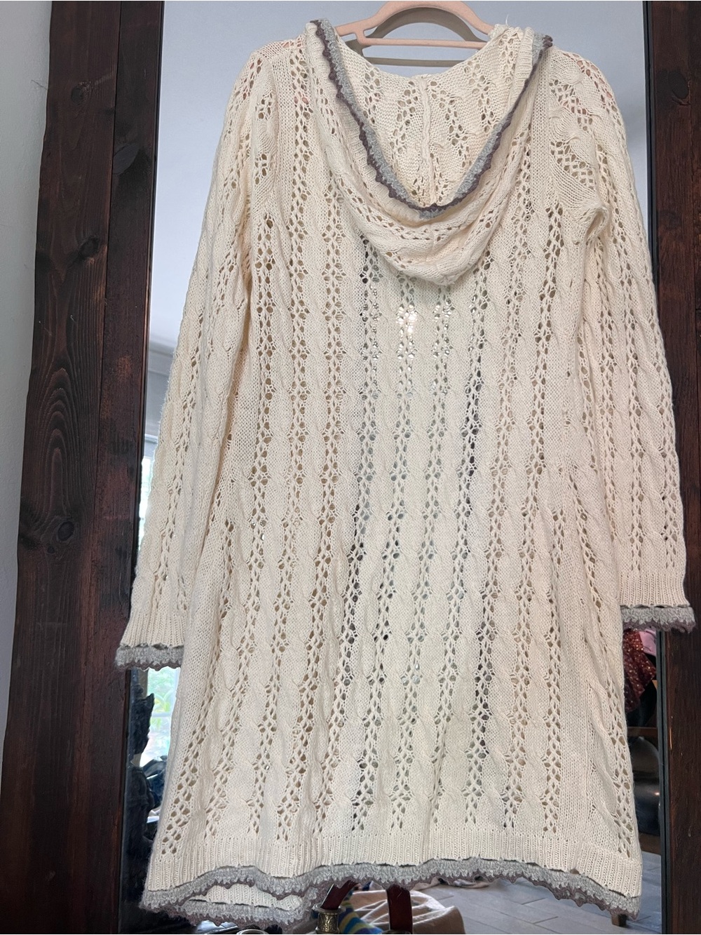 So soft & Beautiful Knit Hooded Long Cardigan Sweater Excellent Condition!! - Picture 11 of 15